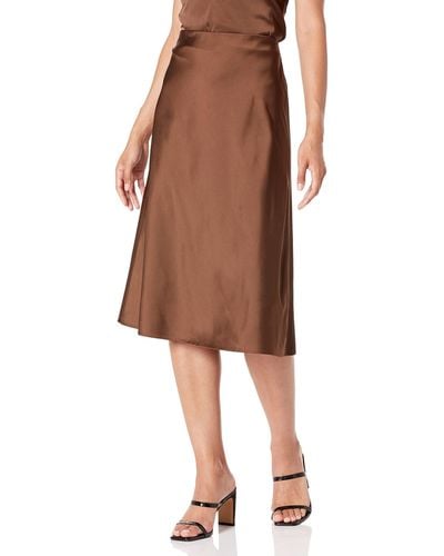 The Drop Maya Silky Slip Skirt,coffee Bean - Brown