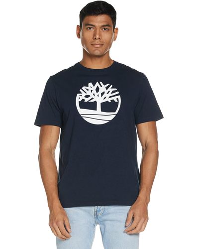 Timberland Kurzärmliges T-Shirt mit Kennebec River Tree Logo - Blau