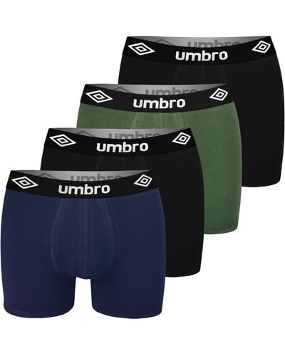 Umbro Boxershorts 4er Pack L Baumwoll Passform Atmungsaktiv Unterwäsche Unterhosen Männer Retroshorts - Blau