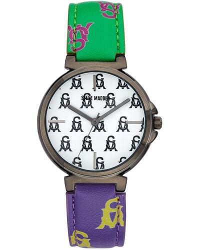 Steve Madden Logo Patterned Strap Watch - Multicolor