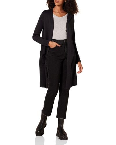 Amazon Essentials Lightweight Longer Length Cardigan Sweater - Black