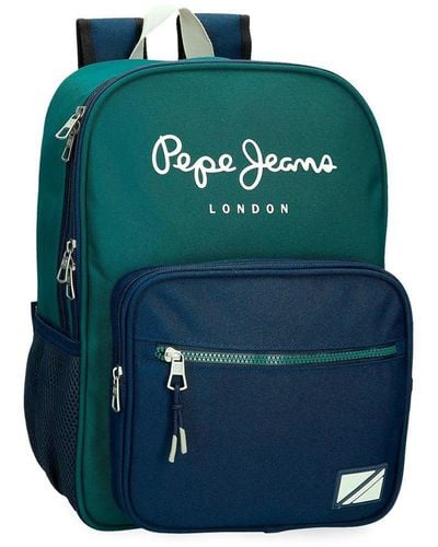 Pepe Jeans Ben Sac à Dos Scolaire Double Compartiment Vert 30 x 40 x 12 cm Polyester 14,4 L by Joumma Bags