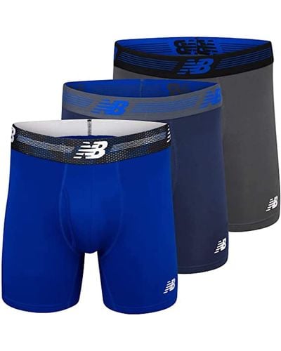 New Balance 6" Boxer Brief Fly Front With Pouch - Blue