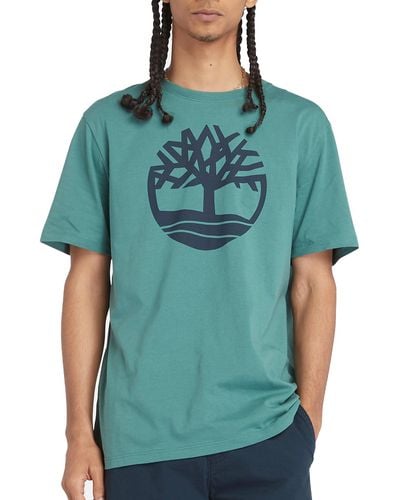 Timberland Tree Logo Short Sleeve Tee Undershirt - Green