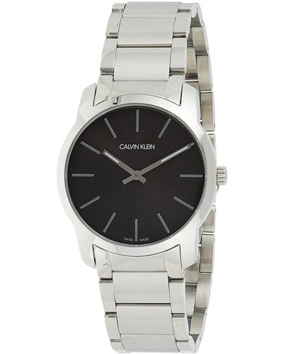 Calvin Klein Volwassenen Analoog Digitaal Kwarts Horloge Met Roestvrij Stalen Armband K2g22143 - Zwart