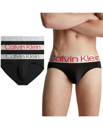 Calvin Klein Slip da Uomo in Confezione tripack Cotone Elasticizzato NB3129-Gtb - Nero