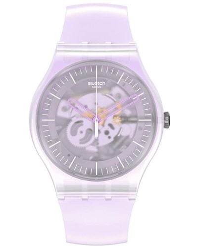 Swatch New Gent Quarz-Armbanduhr aus Silikon - Weiß