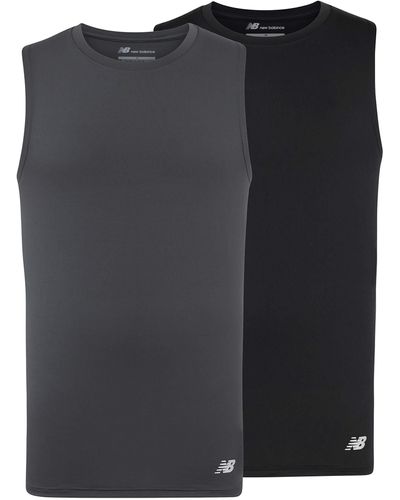 New Balance Performance Crew Neck Sleeveless Undershirts 2-pack - Black