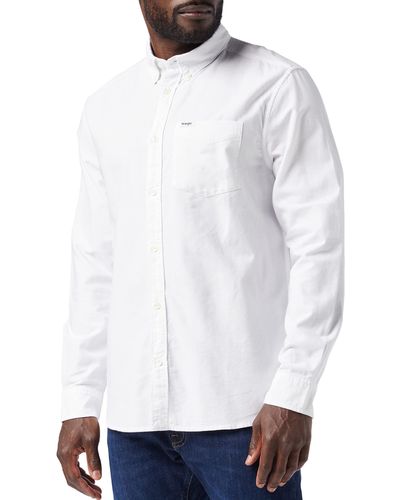 Wrangler 1 Pkt Button Down Shirt Camicia - Bianco