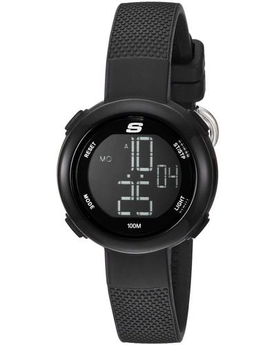 Skechers Mini Digi Quartz Plastic And Silicone Casual Watch Color: Black - Zwart