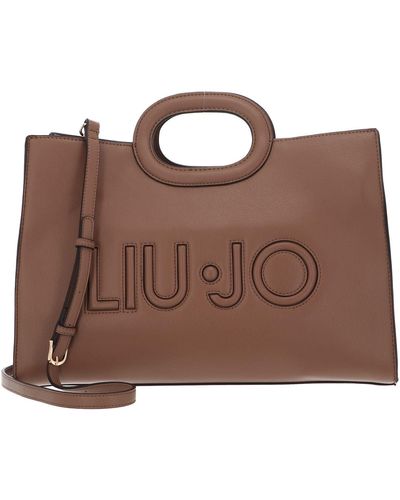 Liu Jo LIU JO Elegante ed ampia borsa a mano chiusa con zip. Presenta logo in rilievo e rifiniture dorate doppio manico corto e - Marrone