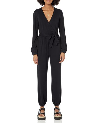 Amazon Essentials Knit Surplice Jumpsuit - Black