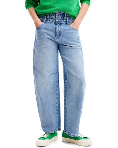 Desigual Jeans a vita alta con gamba a - Blu