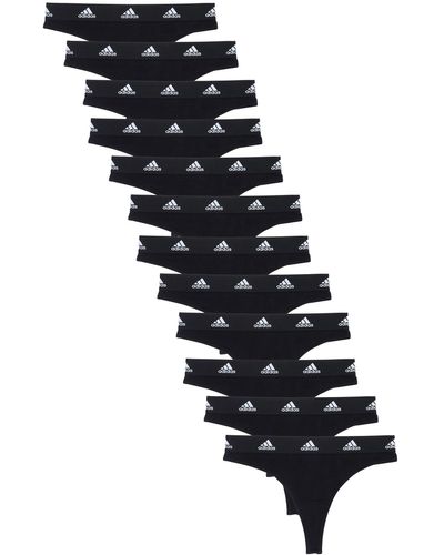 adidas Sportswear Thong Slip String Unterwäsche 12er Pack - Schwarz