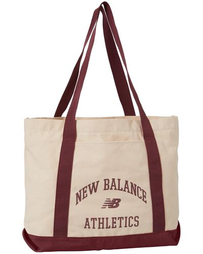 New Balance , , Cotton Canvas Tote Travel Bag, Casual Wear, One Size, Nb Navy - Pink