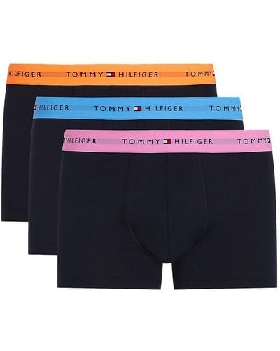 Tommy Hilfiger S 'essential' Repest Logo Boxer Trunks - Blue