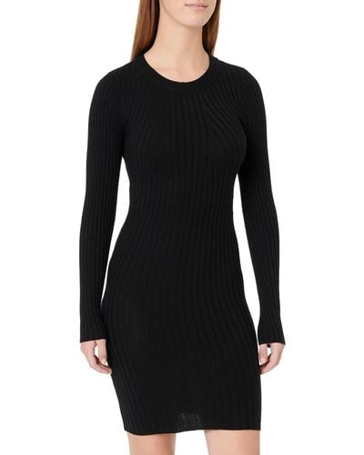 Vero Moda Mini Kleid Langarm RIPP Dress Figurbetont Trend Casual Slim VMKIKI - Schwarz