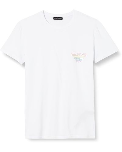 Emporio Armani Rainbow Logo T-Shirt - Weiß