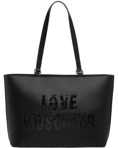 Love Moschino Shopping bag sparkling logo - Nero