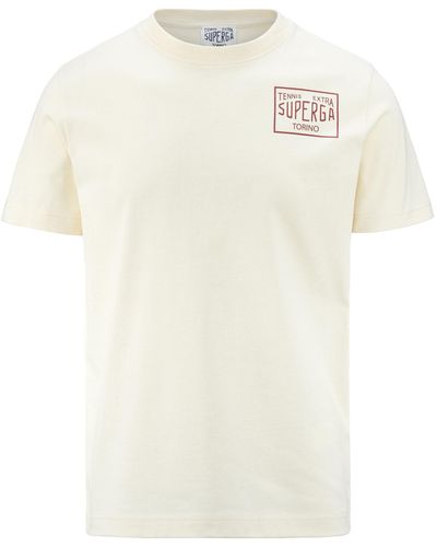 Superga Shirt Archivio History Logo - T-Shirt Top - Beige - Bianco