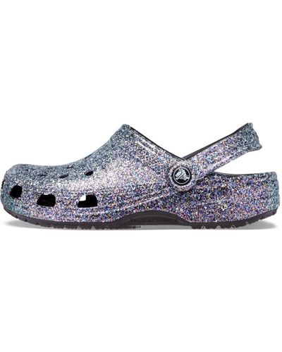 Crocs™ Adult Classic Sparkly Clog | Metallic And Glitter Shoes - Blue