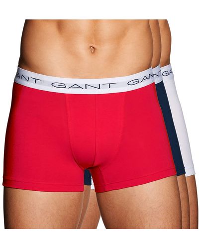 GANT Boxershorts Logoschriftzug 3er Pack rot/weiß/dunkelblau Größe M