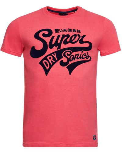 Superdry Standaardgewicht Collegiate T-shirt Met Grafische Print - Roze