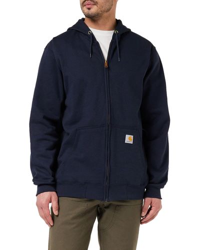 Carhartt Rain Defender Paxton Hooded Mock-zip Sweatshirt - Blue
