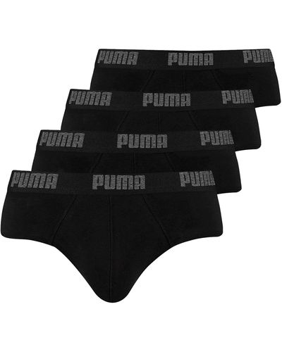 PUMA Slips Briefs Unterhosen ohne Eingriff 4er Pack - Schwarz