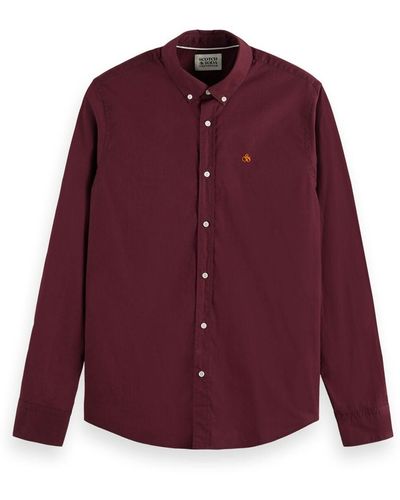 Scotch & Soda Essential Solid Poplin Shirt - Purple