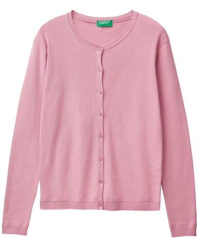 Benetton Maglia COREANA M/L 1091D5558 Cardigan Sweater - Pink