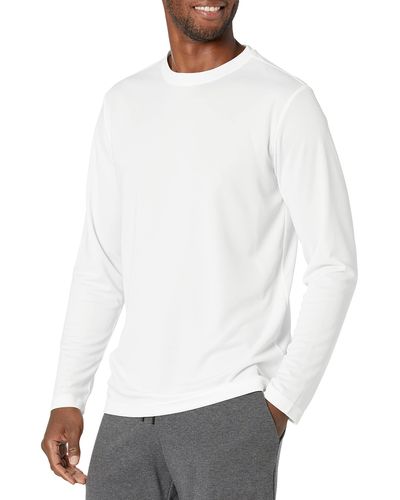 Amazon Essentials T-Shirt à ches Longues en Tissu Performance Tech - Blanc