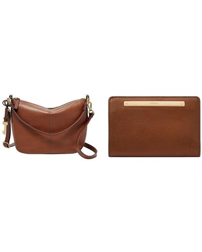 Fossil Jolie Backpack and Liza Wallet - Braun