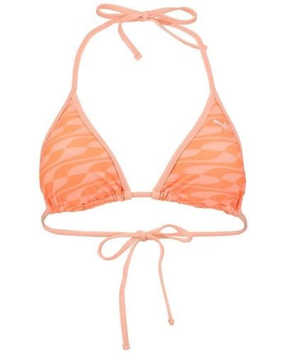 PUMA Swimwear Formstrip Triangle Top Parte Superior de Bikini - Rosa