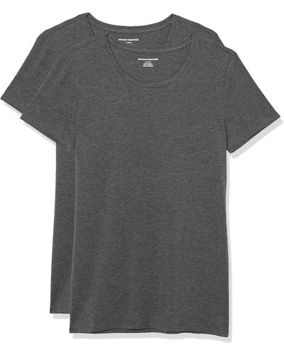 Amazon Essentials 2-Pack Short-Sleeve Crewneck Solid T-Shirt - Gris