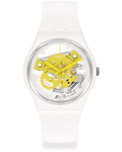 Swatch Bioceramic Time to Yellow Armbanduhr SO31W105 - Weiß