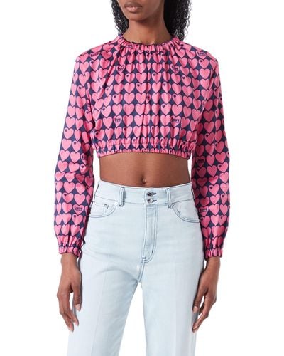 Love Moschino Camicetta Cropped Blouse - Rosso