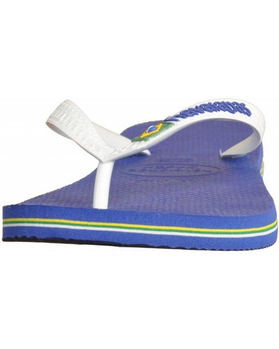 Havaianas Brasil Logo Flips Marine Blue Schuhgröße EU 41-42 | Brazilian 39-40 2021 Sandalen - Blau