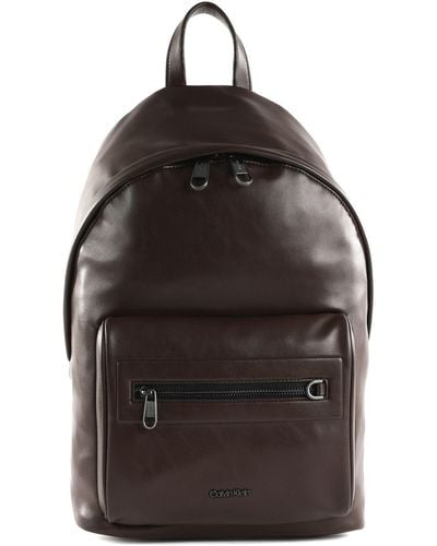 Calvin Klein Backpack Made Of Recycled Faux Leather - Black