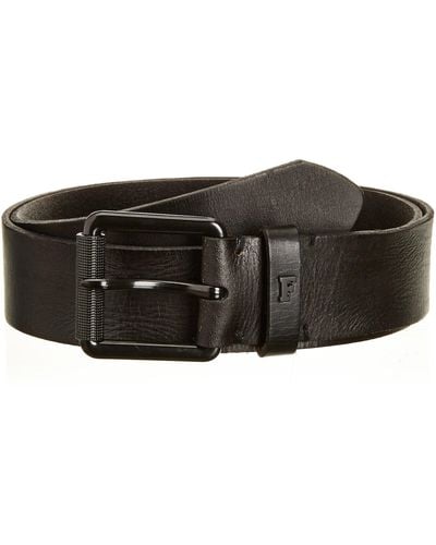 French Connection Courtland Leather Belt/bar Tac - Black
