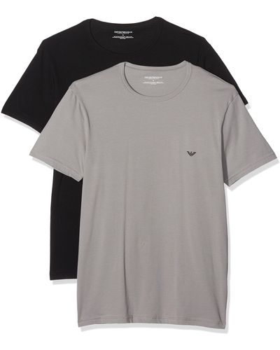 Emporio Armani Underwear 2-Pack T-Shirt Essential Core Logoband Innenhemd - Grau