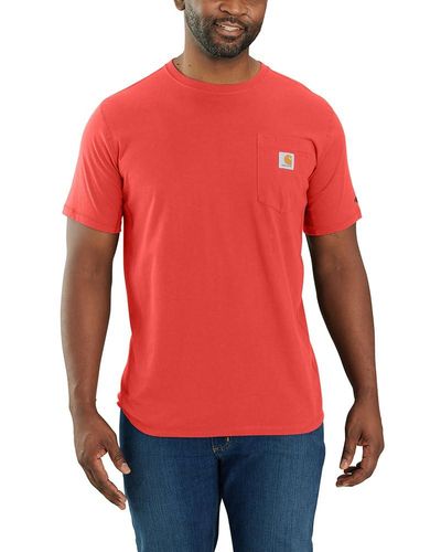Carhartt Force Relaxed Fit Midweight Short-sleeve Pocket T-shirt - Red