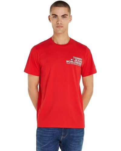 for T-shirt Short Men Lyst S Iron | Tommy M Blue Hilfiger UK Sleeve