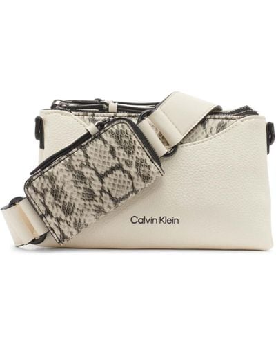 Calvin Klein Cypress Top Zip Convertible Crossbody in Natural