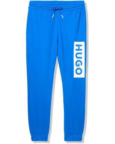 HUGO Vertical Logo Cotton Joggers - Blue