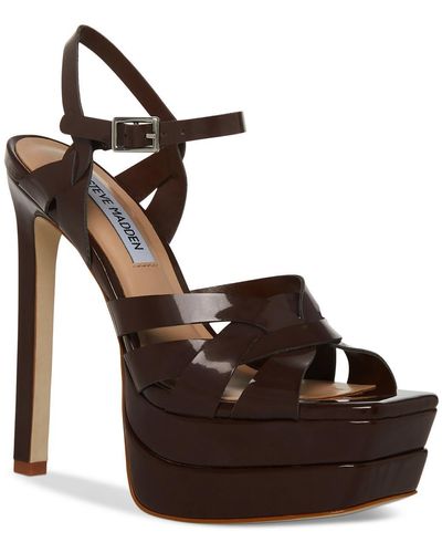 Steve Madden S Flirt Strappy Synthetic Court Shoes - Brown