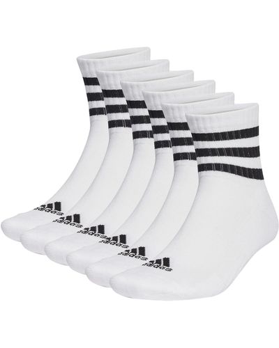 adidas C Sportswear MID 6P Mid Cut Lot de 6 paires de chaussettes de sport unisexes - Blanc