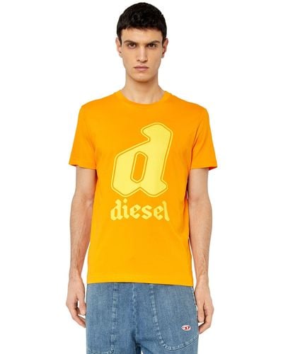 DIESEL T-shirt With D Logo Print - Orange