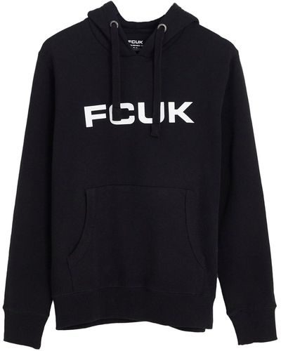 French Connection Fcuk Logo Hoodie Medium - Blue