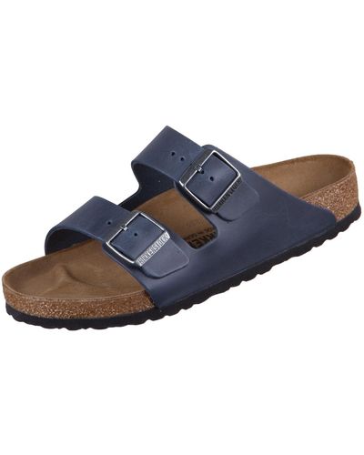 Birkenstock Arizona Bs Oiled Leather Blue Sandals 7.5 Uk